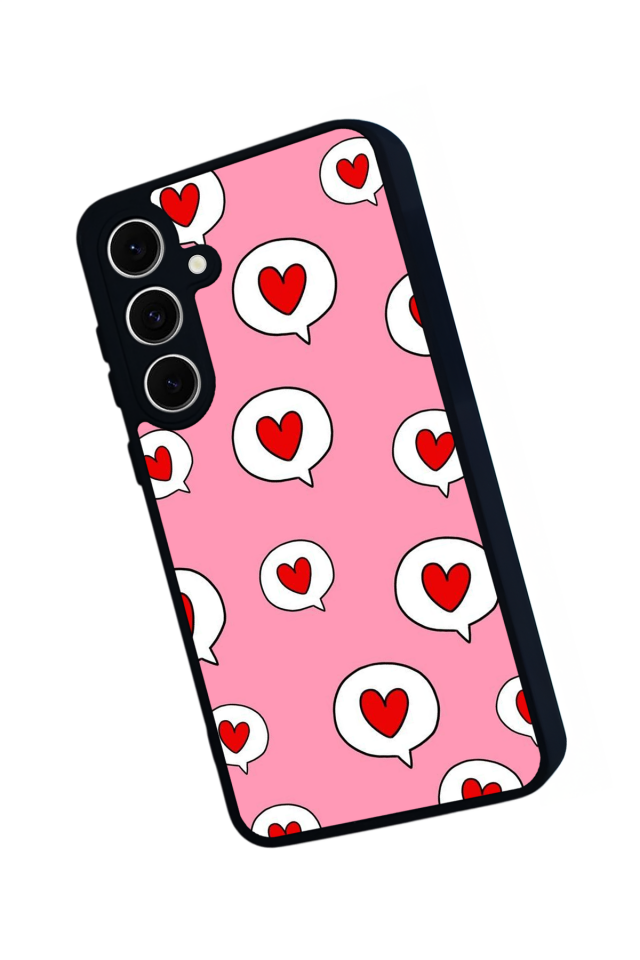 Samsung Galaxy S24 FE Uyumlu Kalp Love Tasarımlı Glossy Premium Kılıf