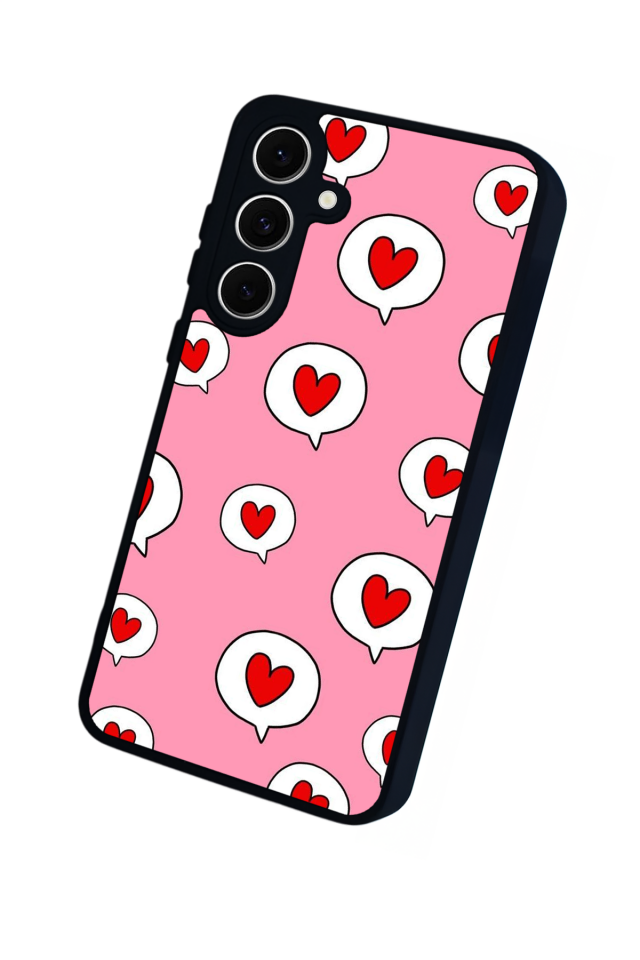 Samsung Galaxy S24 FE Uyumlu Kalp Love Tasarımlı Glossy Premium Kılıf