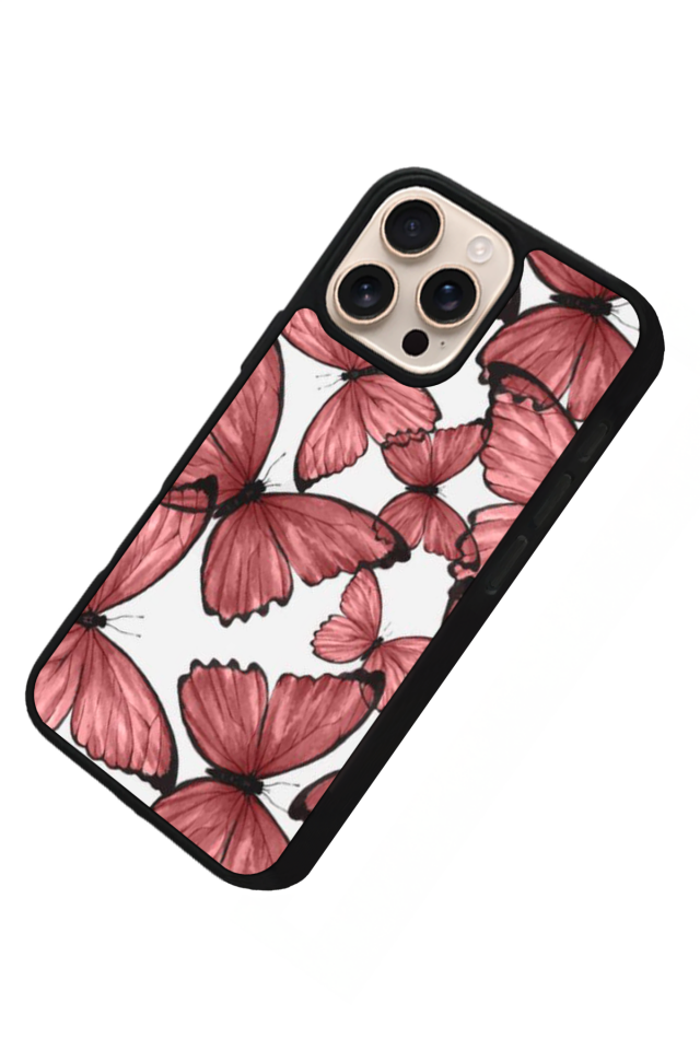 iPhone 14 Pro Uyumlu Kelebek Tasarımlı Glossy Premium Kılıf