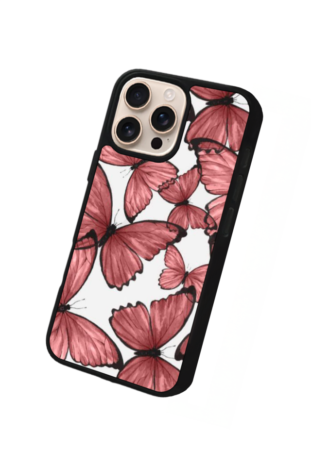 iPhone 14 Pro Uyumlu Kelebek Tasarımlı Glossy Premium Kılıf
