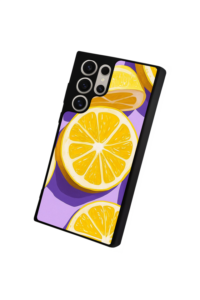 Samsung Galaxy S22 Ultra Uyumlu Limon Tasarımlı Glossy Premium Kılıf