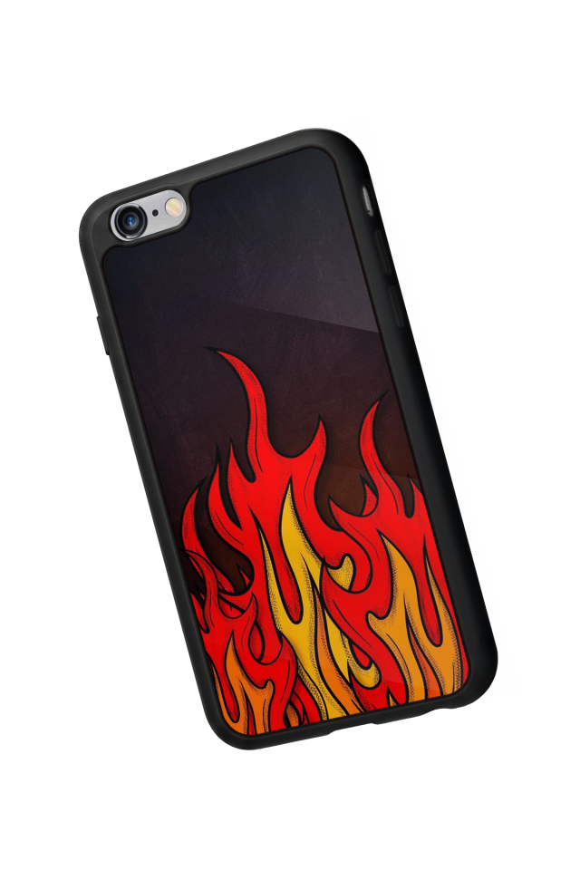 iPhone 6s Plus Uyumlu Retro Flame Patterns Tasarımlı Glossy Premium Kılıf