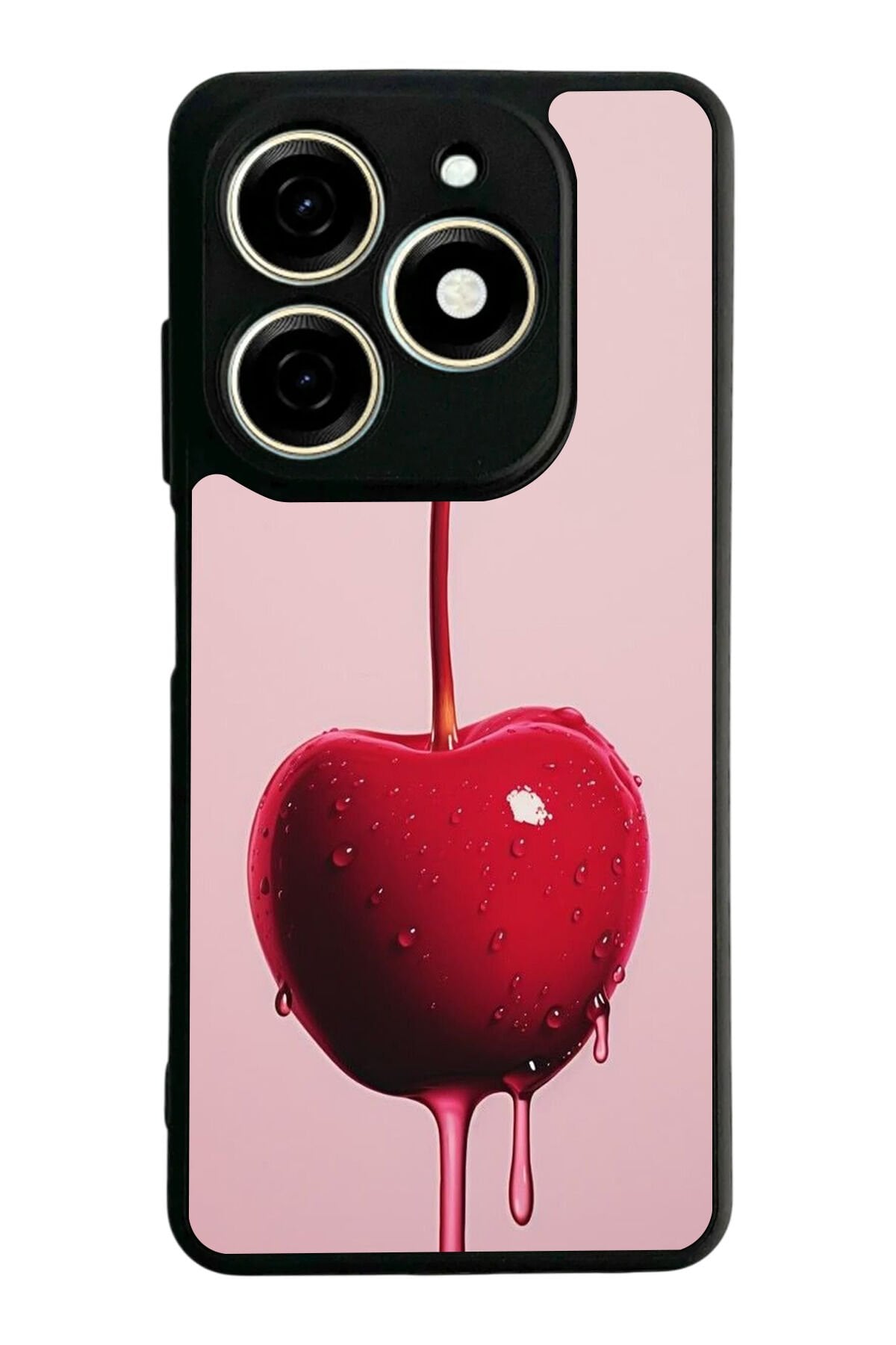 Tecno Spark 20/20C Uyumlu Kiraz Tasarımlı Glossy Premium Kılıf