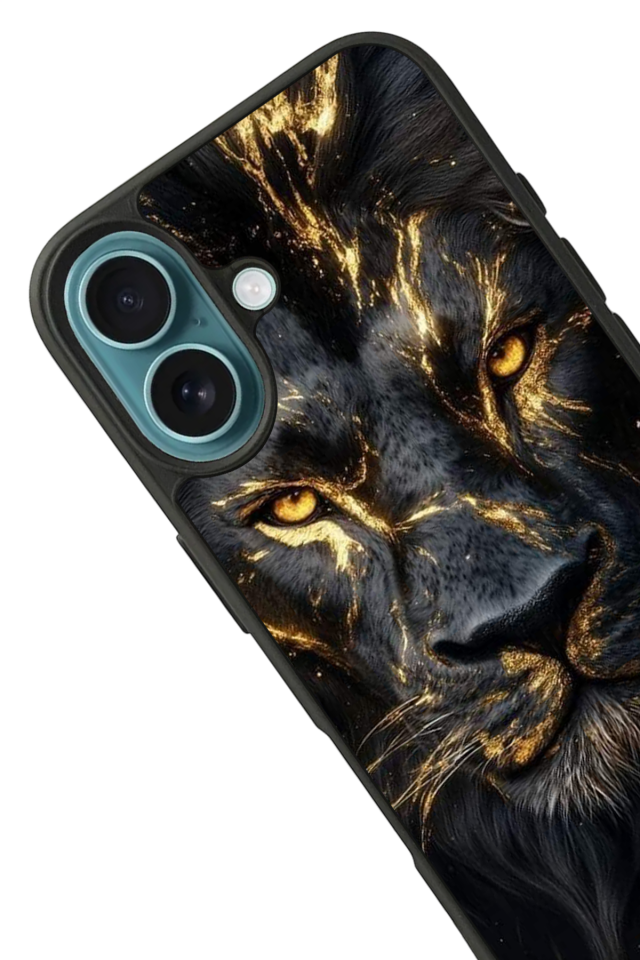 iPhone 16 Plus Uyumlu Aslan Tasarımlı Glossy Premium Kılıf