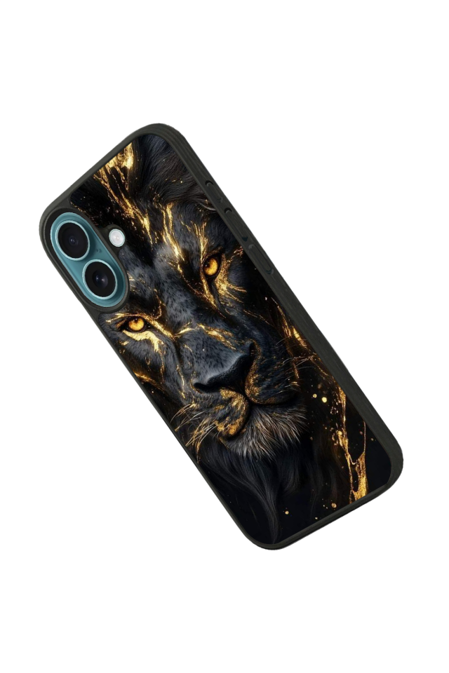 iPhone 16 Plus Uyumlu Aslan Tasarımlı Glossy Premium Kılıf