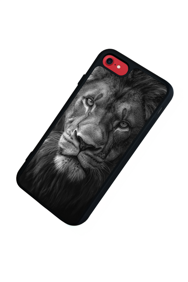 iPhone SE Uyumlu Aslan Tasarımlı Glossy Premium Kılıf