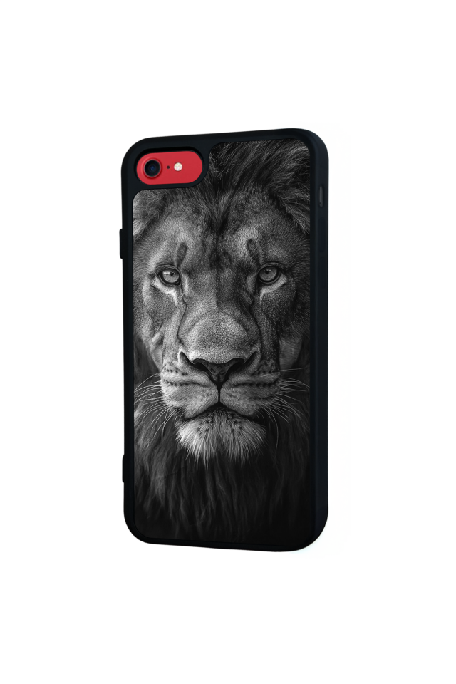 iPhone SE Uyumlu Aslan Tasarımlı Glossy Premium Kılıf