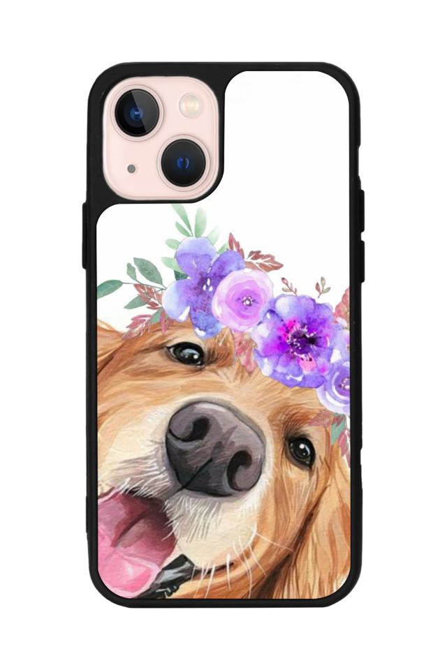 iPhone 14 Plus Uyumlu Golden Kopek Tasarımlı Glossy Premium Kılıf