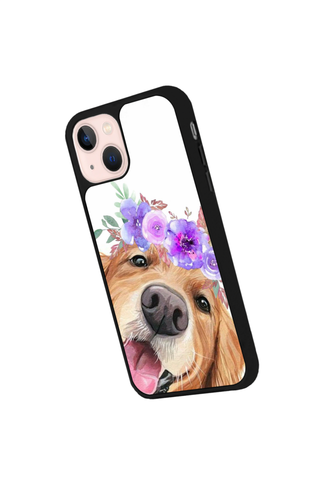 iPhone 14 Plus Uyumlu Golden Kopek Tasarımlı Glossy Premium Kılıf