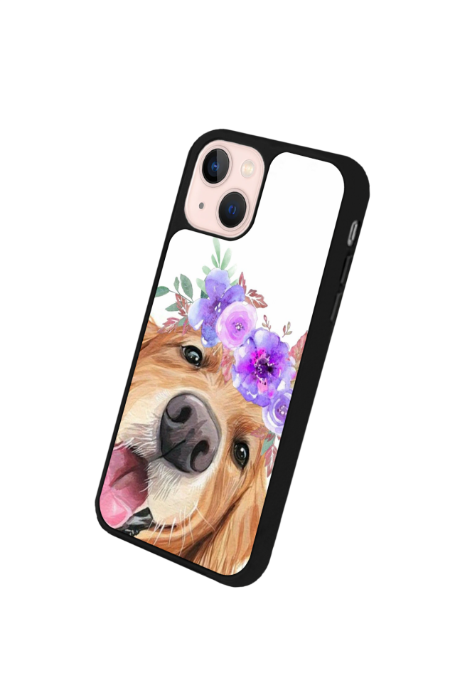 iPhone 14 Plus Uyumlu Golden Kopek Tasarımlı Glossy Premium Kılıf