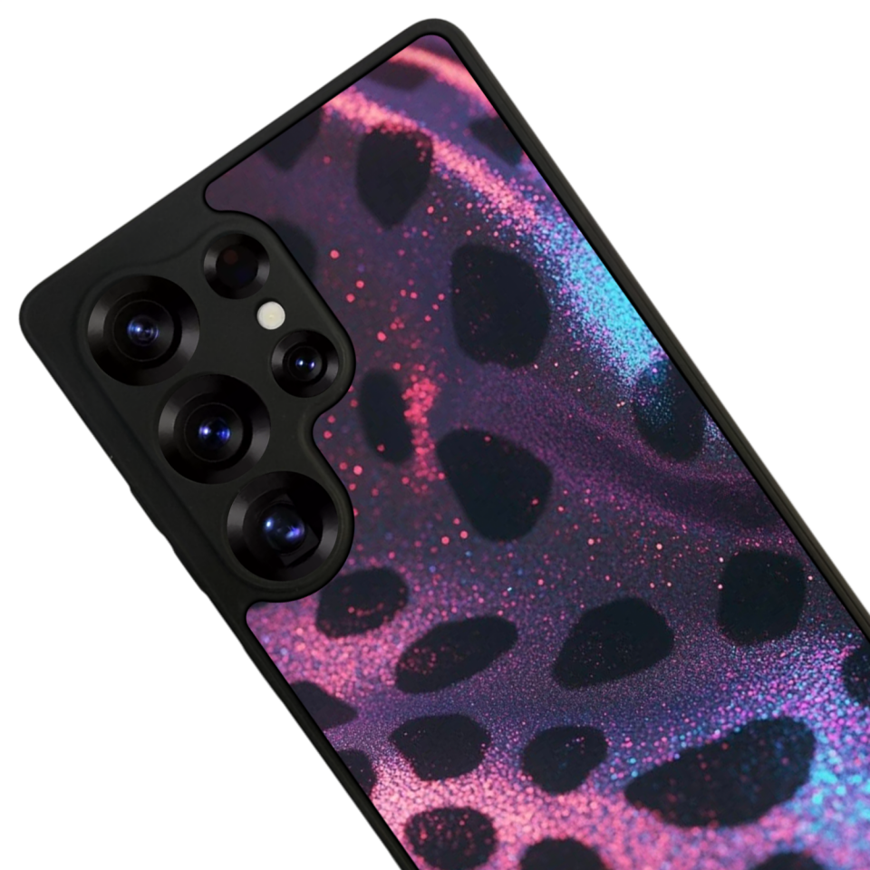 Samsung Galaxy S25 Ultra Uyumlu Hologram Leopar Tasarımlı Glossy Premium Kılıf