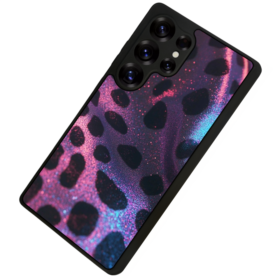 Samsung Galaxy S25 Ultra Uyumlu Hologram Leopar Tasarımlı Glossy Premium Kılıf