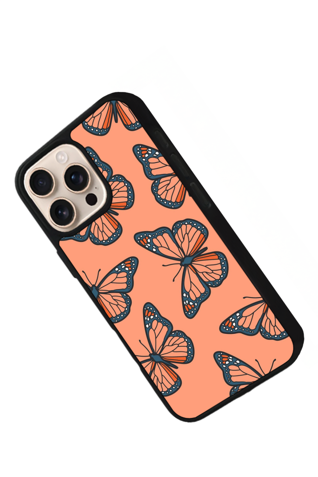 iPhone 14 Pro Uyumlu Kelebek Tasarımlı Glossy Premium Kılıf