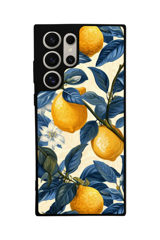 Samsung Galaxy S22 Ultra Uyumlu Limon Tasarımlı Glossy Premium Kılıf
