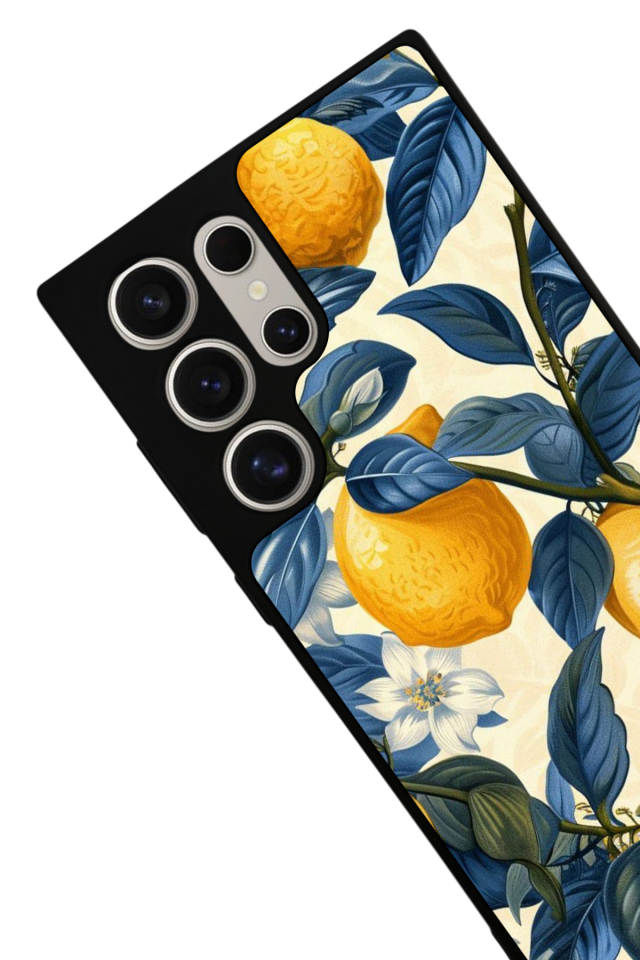 Samsung Galaxy S22 Ultra Uyumlu Limon Tasarımlı Glossy Premium Kılıf