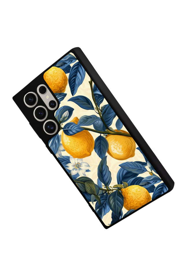 Samsung Galaxy S22 Ultra Uyumlu Limon Tasarımlı Glossy Premium Kılıf