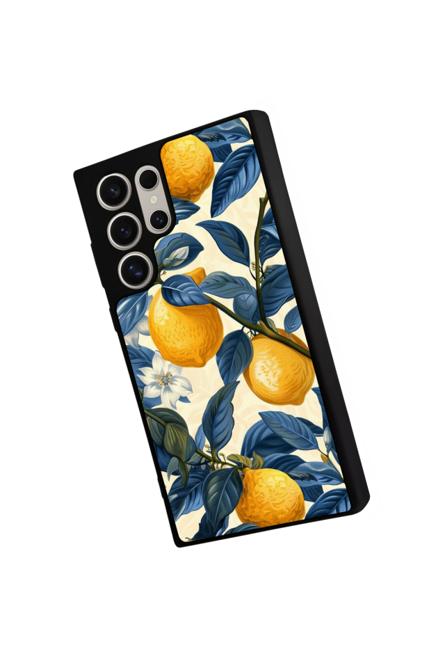 Samsung Galaxy S22 Ultra Uyumlu Limon Tasarımlı Glossy Premium Kılıf