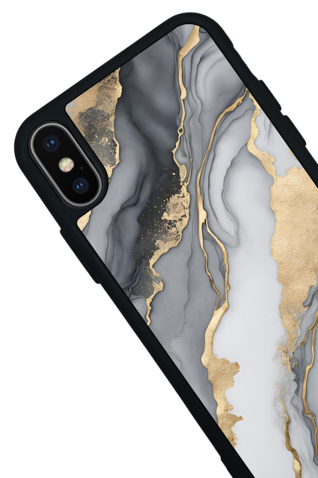 iPhone XS Max Uyumlu Mermer Marble Tasarımlı Glossy Premium Kılıf