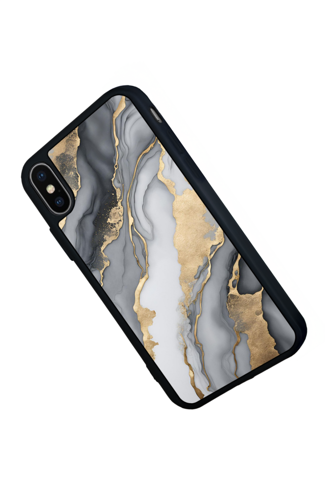 iPhone XS Max Uyumlu Mermer Marble Tasarımlı Glossy Premium Kılıf