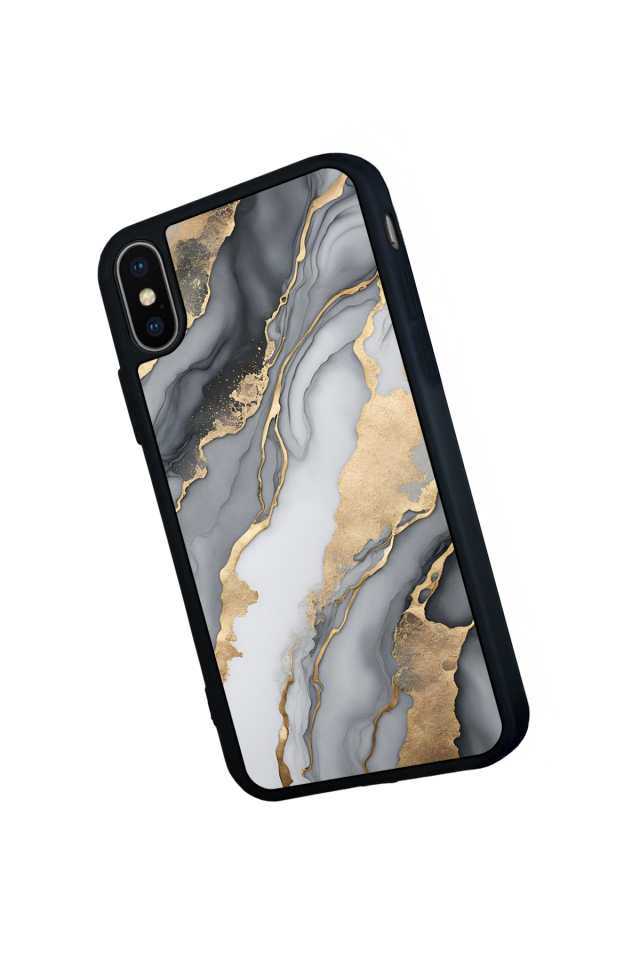 iPhone XS Max Uyumlu Mermer Marble Tasarımlı Glossy Premium Kılıf