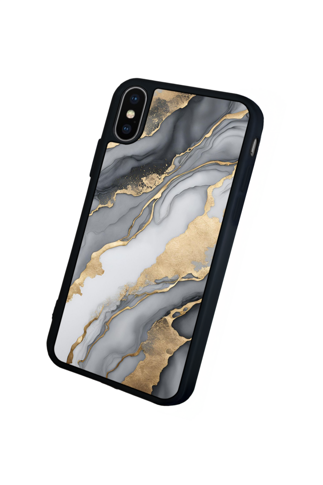 iPhone XS Max Uyumlu Mermer Marble Tasarımlı Glossy Premium Kılıf