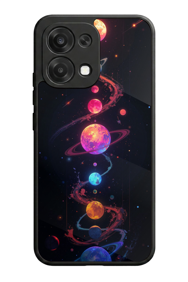 Oppo A6 Pro Uyumlu Uzay Tasarımlı Glossy Premium Kılıf