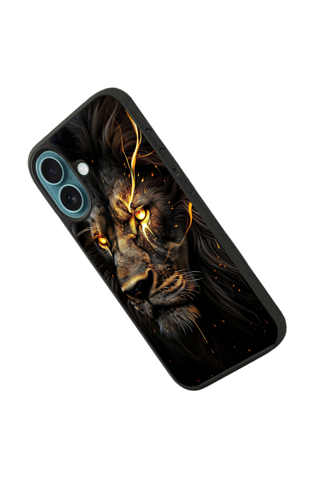 iPhone 16 Plus Uyumlu Aslan Tasarımlı Glossy Premium Kılıf