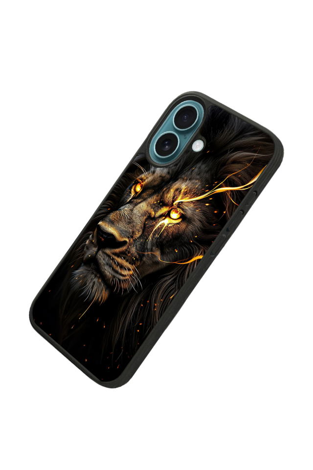 iPhone 16 Plus Uyumlu Aslan Tasarımlı Glossy Premium Kılıf