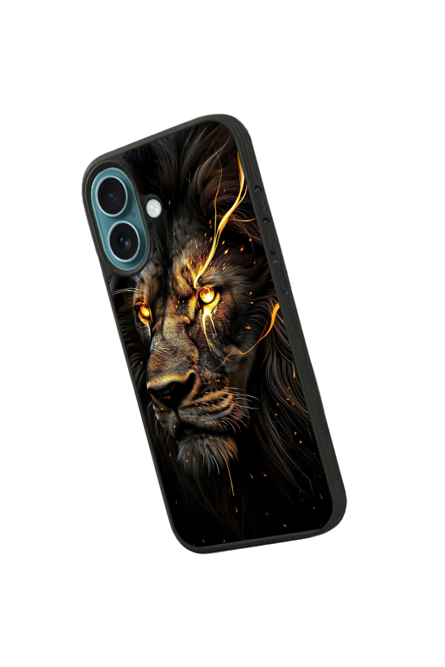 iPhone 16 Plus Uyumlu Aslan Tasarımlı Glossy Premium Kılıf