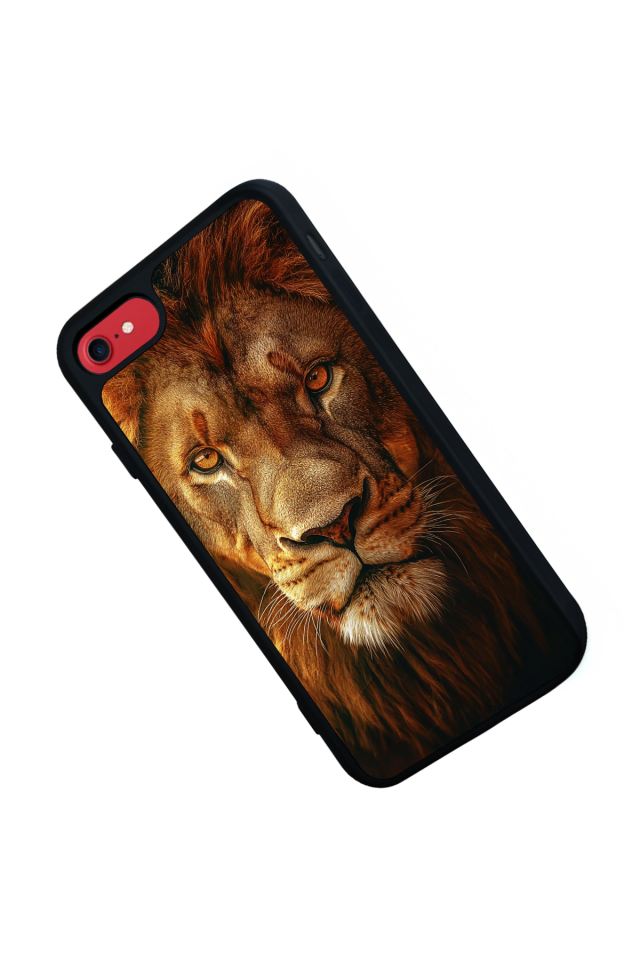 iPhone SE Uyumlu Aslan Tasarımlı Glossy Premium Kılıf