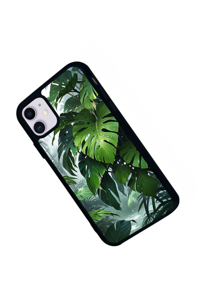 iPhone 11 Uyumlu Botanik Tasarımlı Glossy Premium Kılıf
