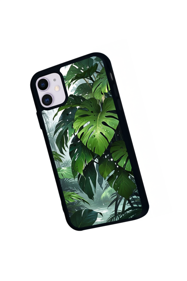 iPhone 11 Uyumlu Botanik Tasarımlı Glossy Premium Kılıf