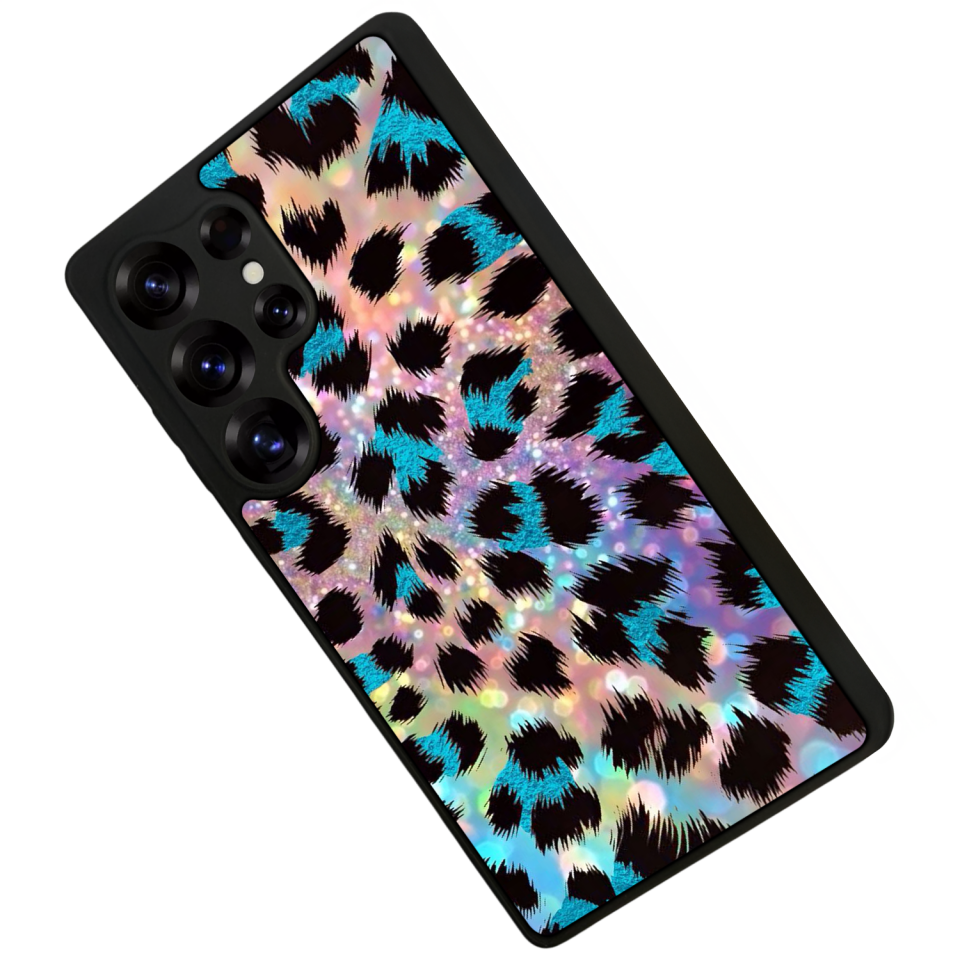 Samsung Galaxy S25 Ultra Uyumlu Hologram Leopar Tasarımlı Glossy Premium Kılıf