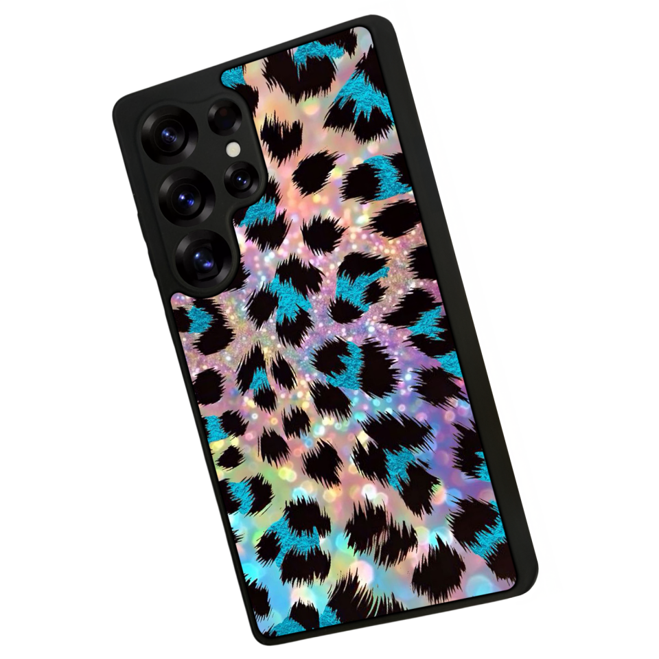 Samsung Galaxy S25 Ultra Uyumlu Hologram Leopar Tasarımlı Glossy Premium Kılıf