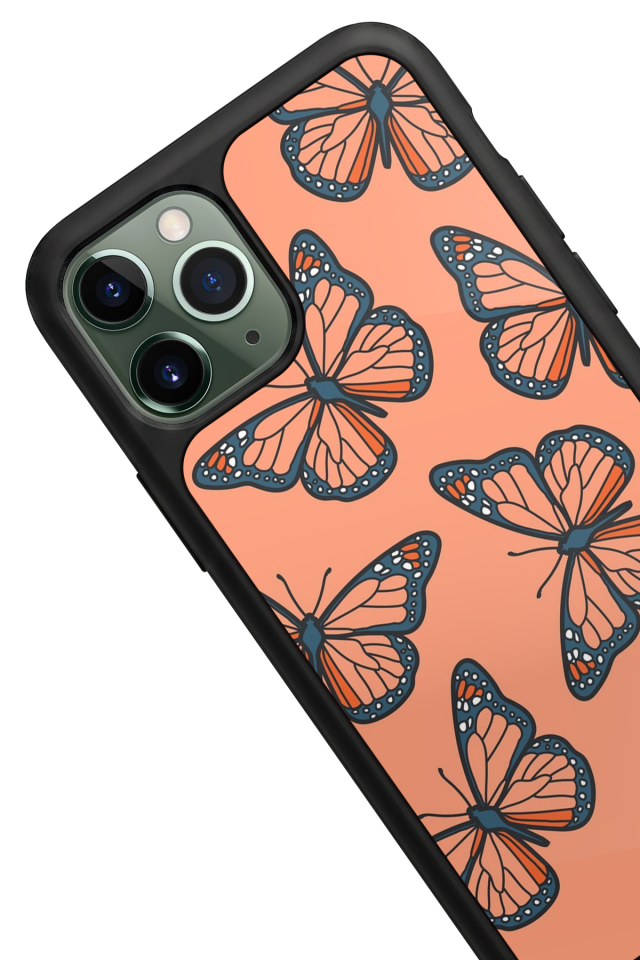 iPhone 11 Pro Max Uyumlu Kelebek Tasarımlı Glossy Premium Kılıf