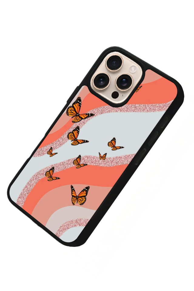 iPhone 14 Pro Uyumlu Kelebek Tasarımlı Glossy Premium Kılıf