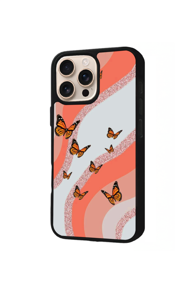 iPhone 14 Pro Uyumlu Kelebek Tasarımlı Glossy Premium Kılıf