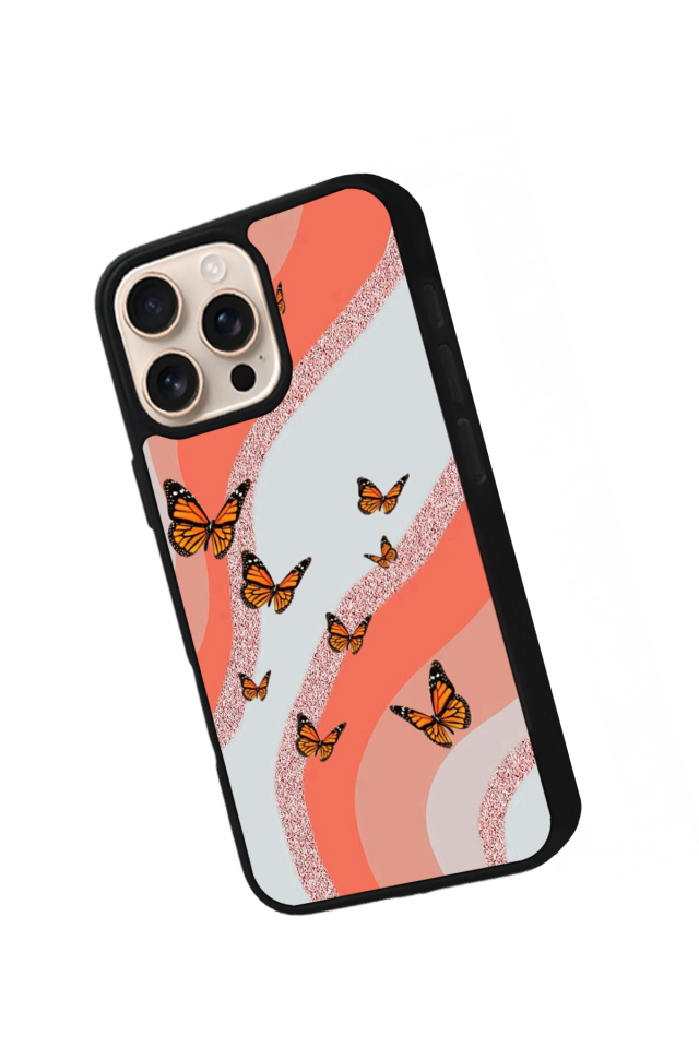 iPhone 14 Pro Uyumlu Kelebek Tasarımlı Glossy Premium Kılıf