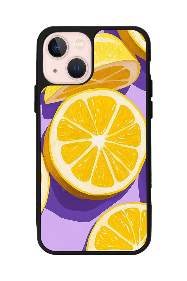 iPhone 14 Plus Uyumlu Limon Tasarımlı Glossy Premium Kılıf