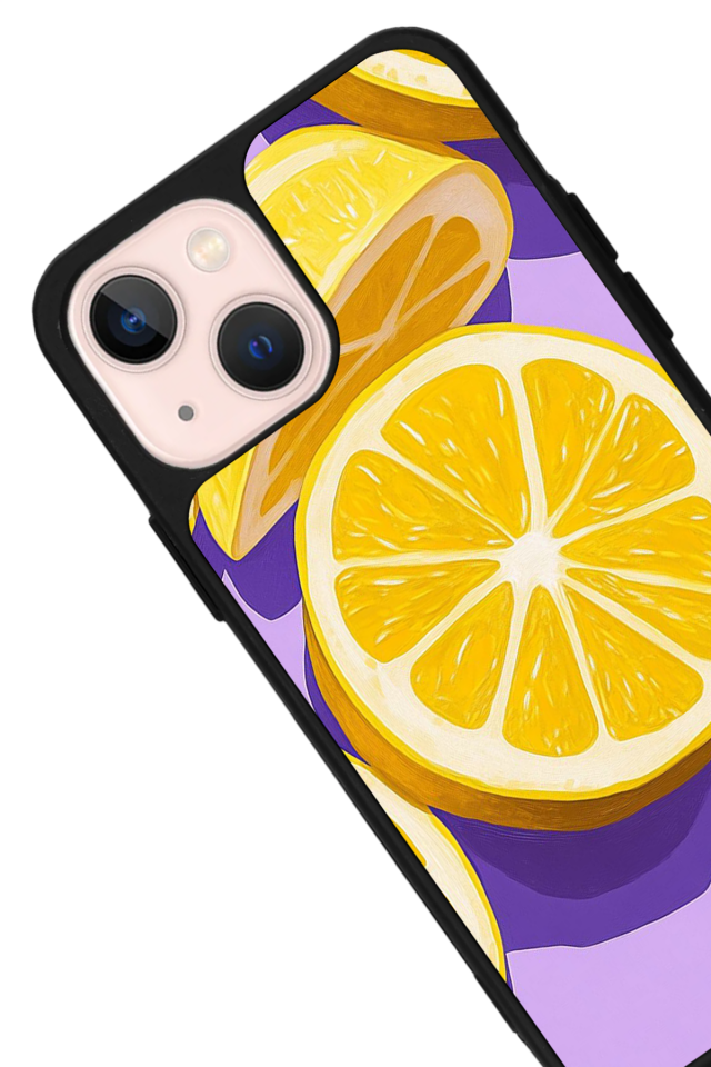 iPhone 14 Plus Uyumlu Limon Tasarımlı Glossy Premium Kılıf