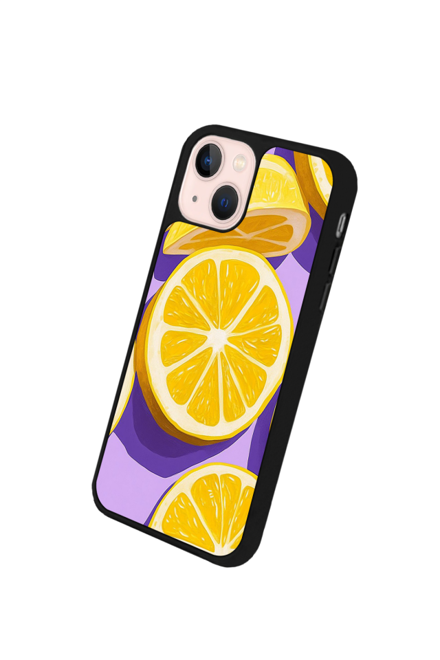 iPhone 14 Plus Uyumlu Limon Tasarımlı Glossy Premium Kılıf