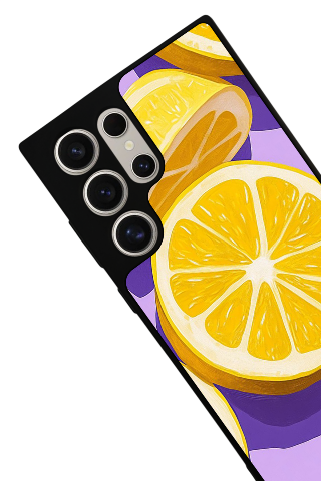 Samsung Galaxy S22 Ultra Uyumlu Limon Tasarımlı Glossy Premium Kılıf