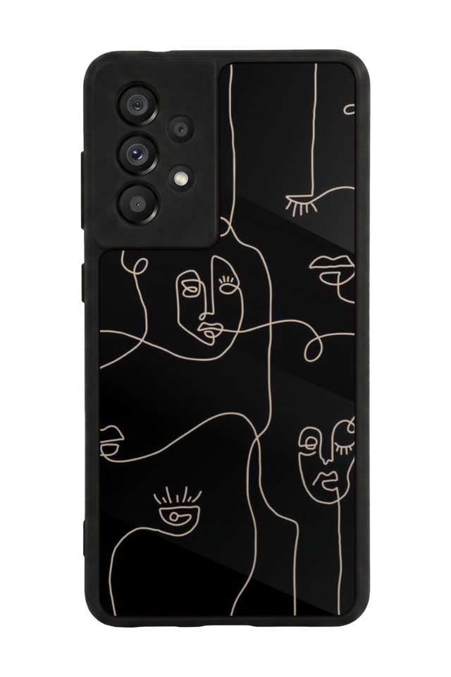 Samsung Galaxy A73 Uyumlu Line Art Tasarımlı Glossy Premium Kılıf