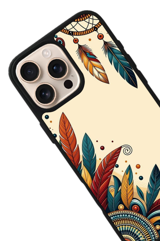 iPhone 15 Pro Uyumlu Mandala Tasarımlı Glossy Premium Kılıf