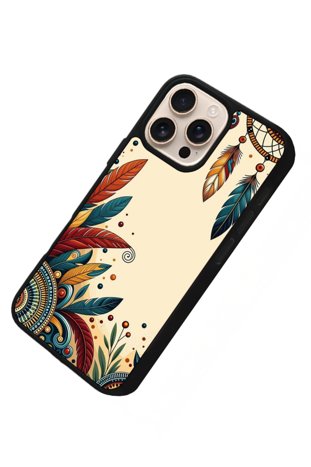 iPhone 15 Pro Uyumlu Mandala Tasarımlı Glossy Premium Kılıf