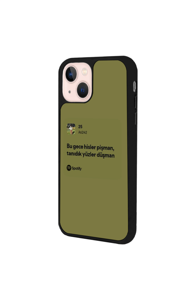iPhone 13 Mini Uyumlu Sarki Sozleri Tasarımlı Glossy Premium Kılıf