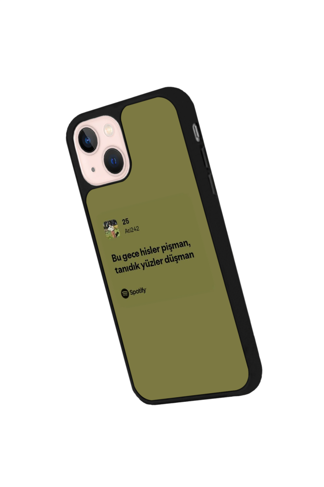 iPhone 13 Mini Uyumlu Sarki Sozleri Tasarımlı Glossy Premium Kılıf