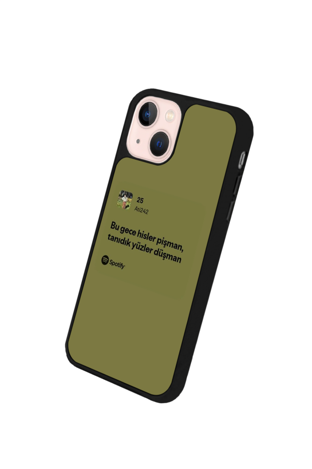 iPhone 13 Mini Uyumlu Sarki Sozleri Tasarımlı Glossy Premium Kılıf