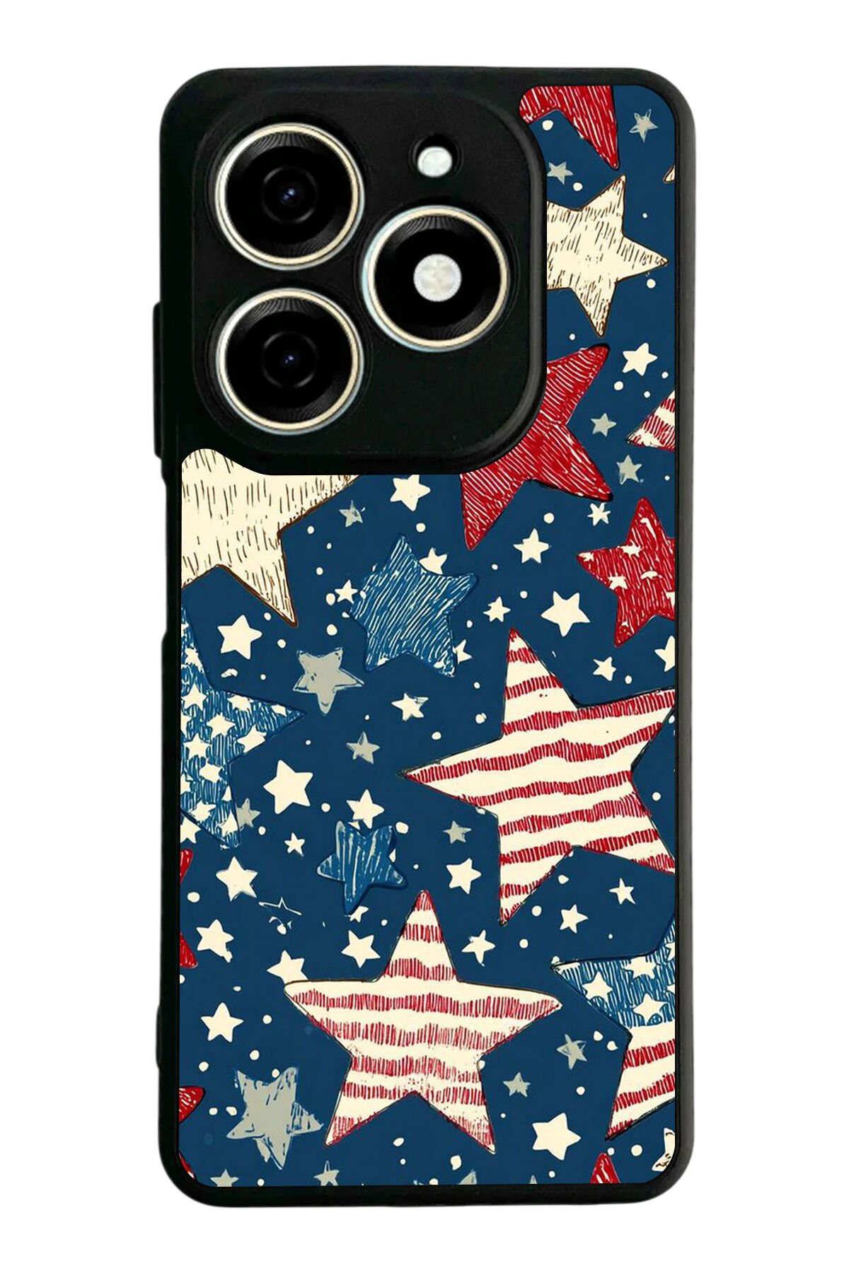 Tecno Spark 20/20C Uyumlu Retro Yildizlar Tasarımlı Glossy Premium Kılıf