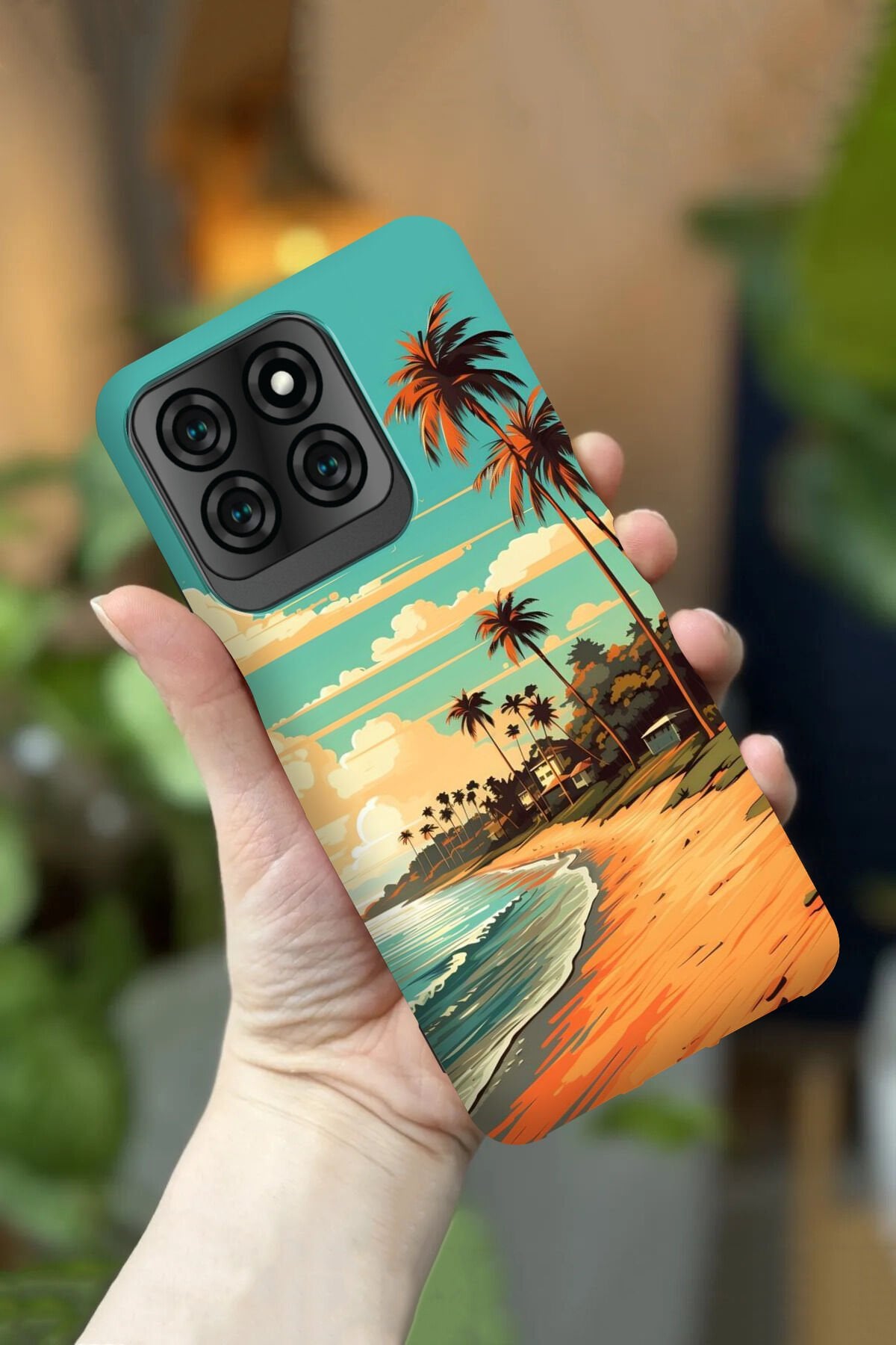 Reeder S71 Uyumlu Kamera Korumalı Sahil Manzarası Desenli HD Baskılı Silikon Kılıf